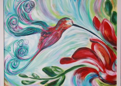 Kolibri akril festmény