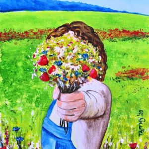 Virágcsokor akril online festés