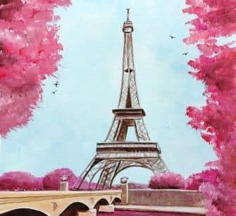 Párizsi tavasz akrilfestmény