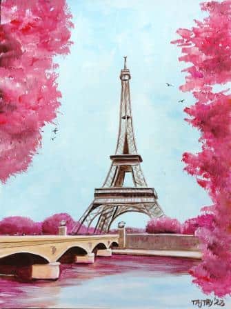 Párizsi tavasz akrilfestmény