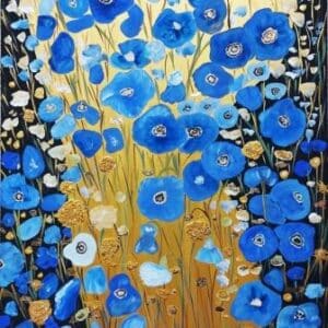 Klimt: Blue Garden - akrilfestés aranyozás, Szeged