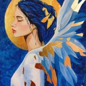 Őrangyal - akrilfestés aranyozás, Szeged