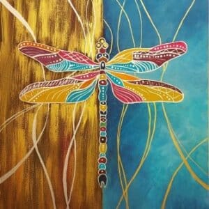 Szitakötő - akrilfestés, Szeged