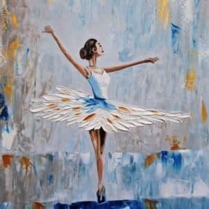 Balerina - olajfestmény, 30x40cm festőlap