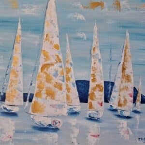 Kékszalag - olajfestmény, 30x40cm festőlap