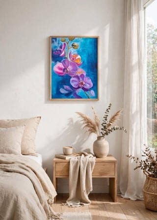Orchidea -akrilfestmény, 30x40cm festőlap - Image 2